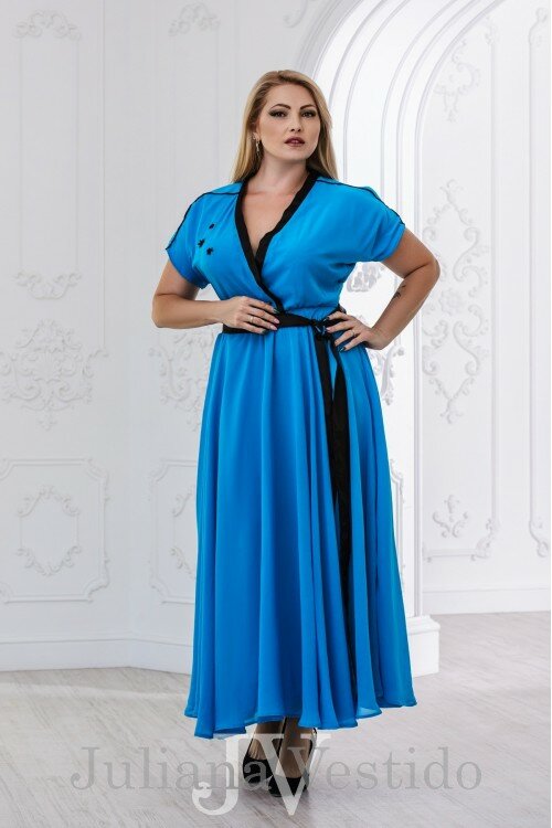 Платье в пол Ирина голубой