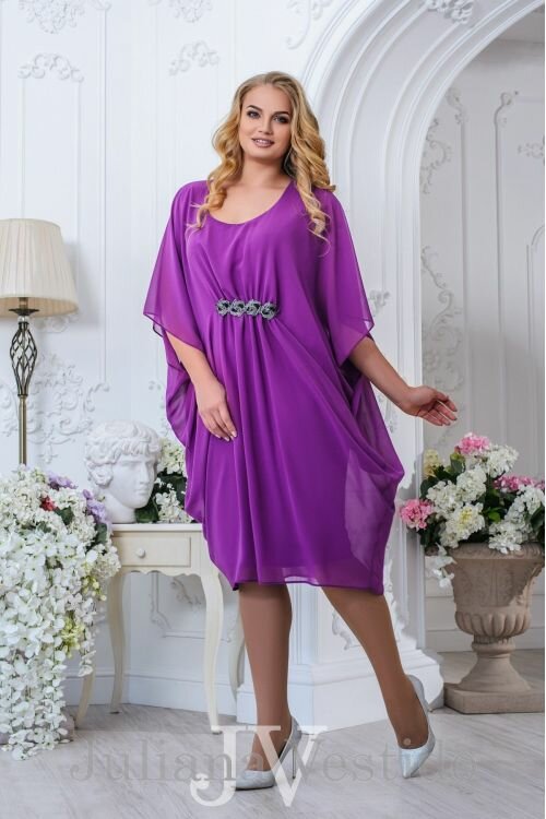 Нарядное платье Эмилия фиолетовый арт.2707 большое размер
